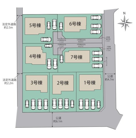 【区画図】 | 福岡市西区今宿上ノ原　2号棟（全7棟）【仲介手数料無料・0円】 | 区画図です。2号棟