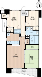 【間取り】 | ライオンズマンション梅島中央公園 | 陽光と風が舞い込む「三面採光」の角住戸！ゆとりの南向き3LDK