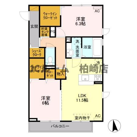柏崎市幸町のアパートの間取り