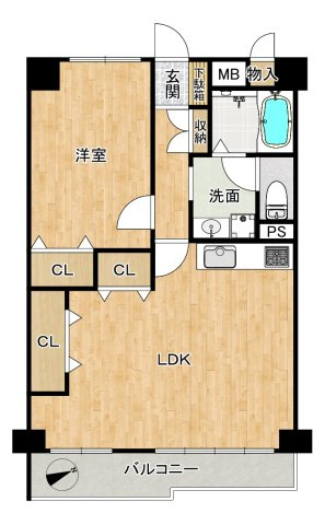 ライオンズマンション新大阪第2の間取り|◆専有面積：51.33㎡、1LDK、収納豊富です！
