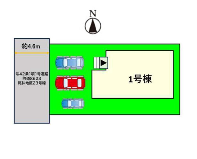 【区画図】 | 糟屋郡篠栗町尾仲2丁目1期　1号棟（全1棟）【仲介手数料無料・0円】 | 区画図です。1号棟です。