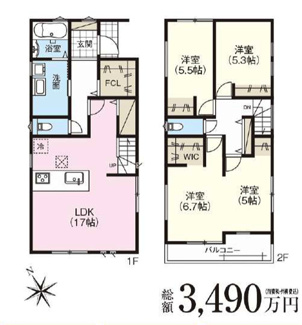  | 【名古屋市中川区富田町大字千音寺字一本松新築戸建2号棟】✨️仲介手数料無料✨️赤星小学校・はとり中学校