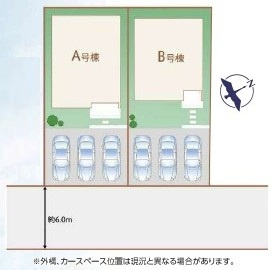 水戸市笠原町974番　新築戸建て　A号棟の区画図|区画図です♪