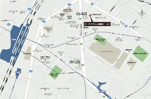 パークアクシス池袋イーストの地図