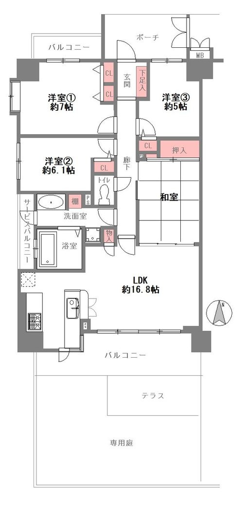 イトーピア香櫨園酒蔵通りの間取り