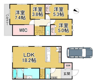 【間取り】 | 川西市長尾町6の2　新築一戸建て