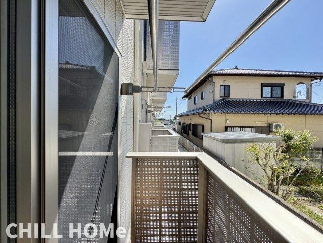 D-room敷島公園のバルコニー|前橋、高崎、伊勢崎、まとめてご紹介可能♪ぜひ、当社、チルホームのHPもご覧ください♪
