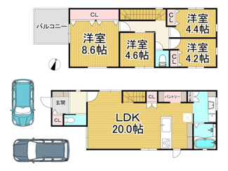 【間取り】 | 川西市松が丘町10の6　新築一戸建て