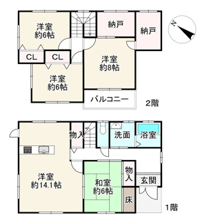【間取り】 | 近江八幡市安土町上豊浦　中古戸建