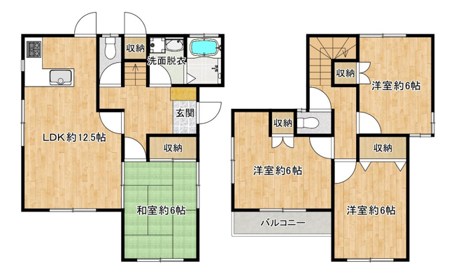 【間取り】 | 中区平井戸建
