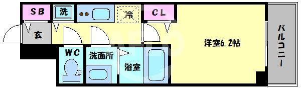 プレサンスOSAKA DOMECITY ワンダーの間取り|プレサンスOSAKA DOMECITY ワンダー　間取