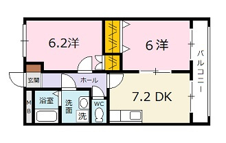 広島市安佐北区三入３丁目のアパートの間取り