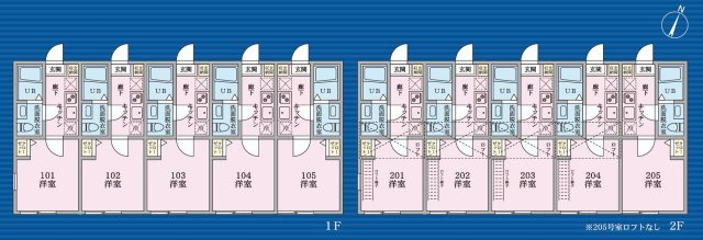 川崎市麻生区多摩美１丁目のアパートの区画図