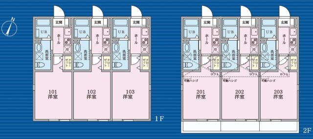 川崎市麻生区高石２丁目のアパートの区画図