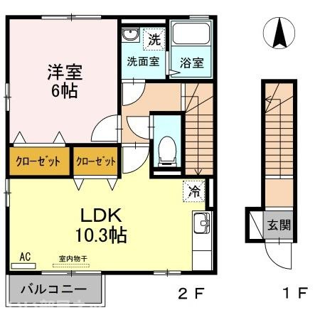 【間取り】 | コーポセゾンＢ　B棟
