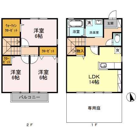 リビングタウン小森野 参番館 A棟の間取り|使い勝手の良い間取りです♪