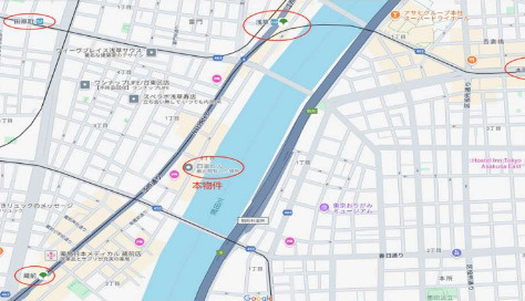 台東区駒形２丁目のビルの地図