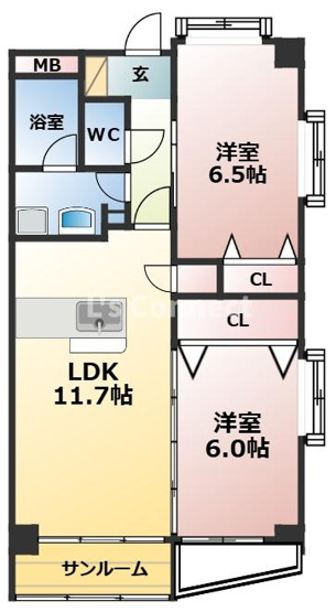 【間取り】 | ソルジェンテ泉中央