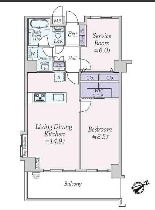 ★仲介手数料無料★ウィスティリアコート代官山（新規リノベーション済み・眺望良好）