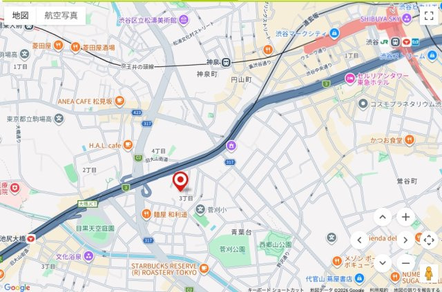 ★仲介手数料半額★オープンレジデンシア目黒青葉台テラスA棟（空室物件につき、リフォーム会社と一緒に内見できます）の地図