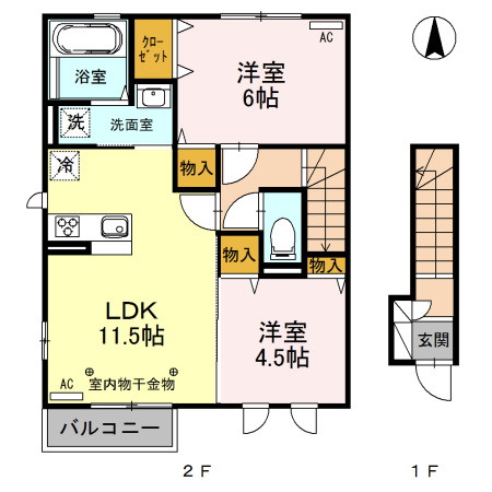 アスター　Ａの間取り