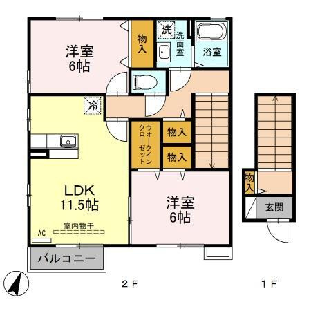 ローズコート　Ａ/Ｂの間取り