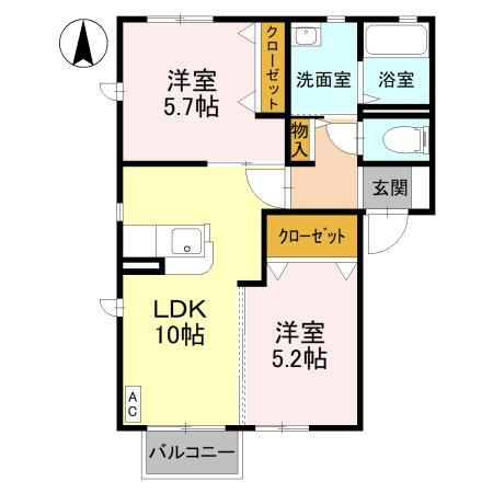 クレシェンテ　Aの間取り
