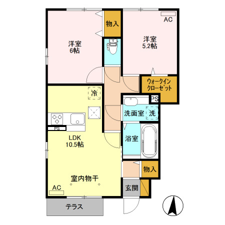 キャッツアイ　Ａの間取り