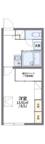 レオパレスロワジール西野Ｃの間取り