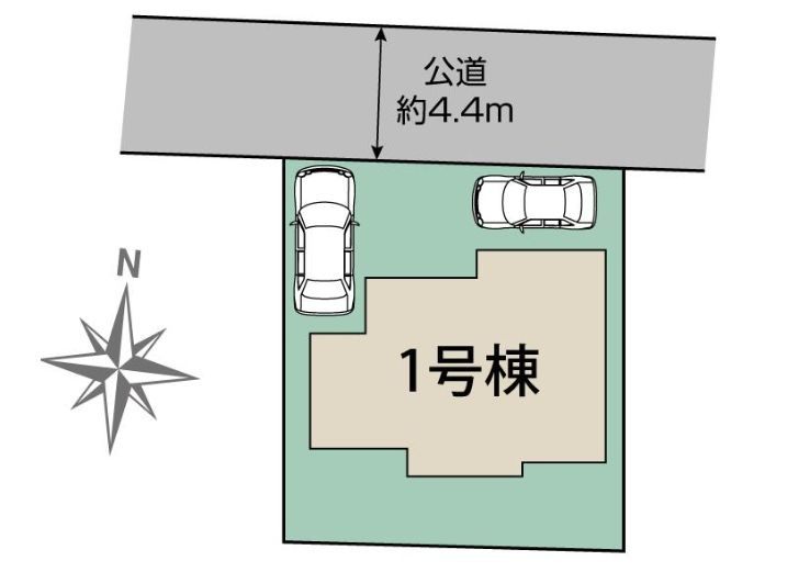 平塚市花水台新築戸建て　1号棟の区画図|区画図「平塚市花水台新築戸建て」