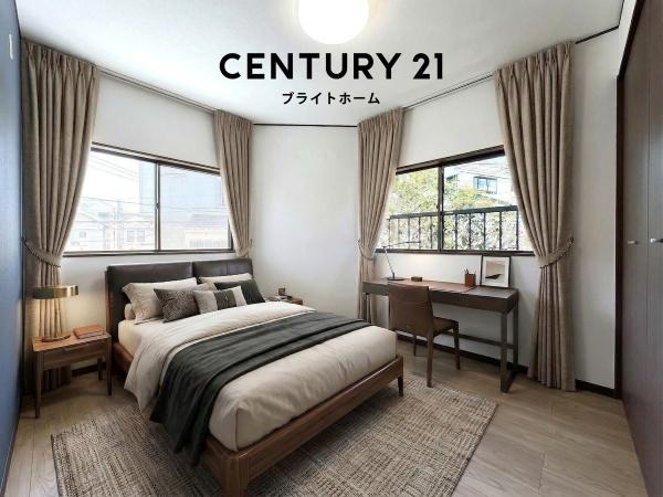 横浜市旭区中尾２丁目の中古一戸建の洋室|二面採光の明るい洋室♪
休日はこちらでおくつろぎ下さい♪
※家具等はＣＧでの参考レイアウトです。