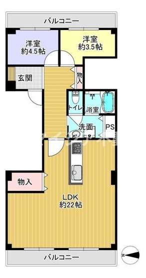 【間取り】 | 香里ヶ丘ガーデンハイツ1