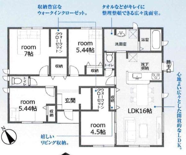 豊川伊奈町正庵第1期　全4棟・4号棟の間取り|間取り図です