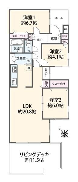 ルネ上星川２号棟の間取り