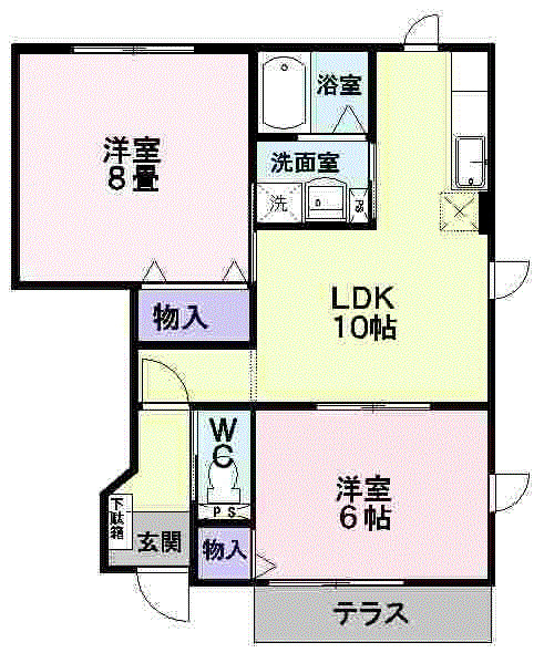 シュガーヒルズＡの間取り