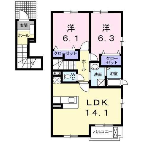 マ－ベラス新知台　Ａ棟の間取り