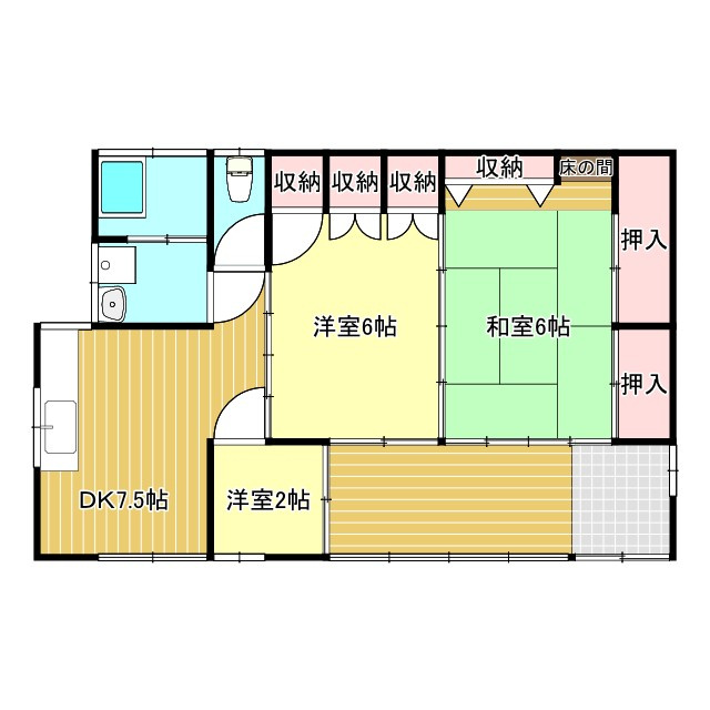 福田貸家　高田の間取り