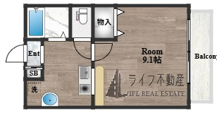 プレアデス東中本　仲介手数料無料の間取り