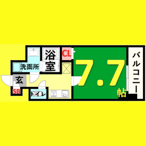 レジデンスユウキ　名古屋市賃貸　仲介手数料無料の間取り