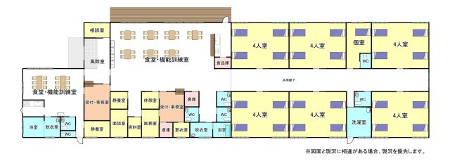 笛吹市石和町　福祉施設の間取り