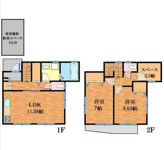 稲城市百村の一戸建ての間取り