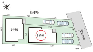 【区画図】 | 国立市富士見台1丁目　全2棟　1号棟【今なら土地売りも可】 | 1号棟です