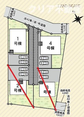 【区画図】 | 高崎市金古町第16　4号棟平屋