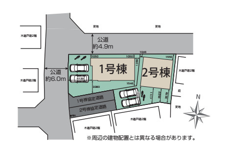 上尾市瓦葺　新築一戸建て　ブルーミングガーデン　02の区画図|2号棟