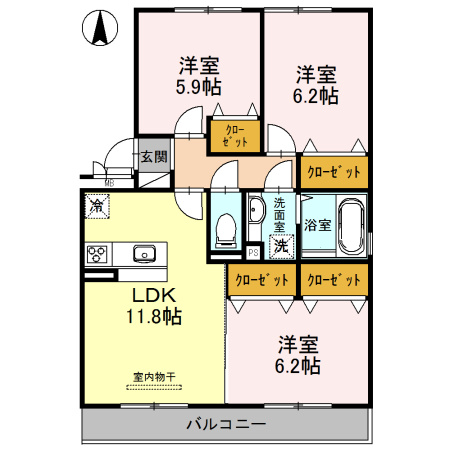 スカイヒルズひかりの間取り