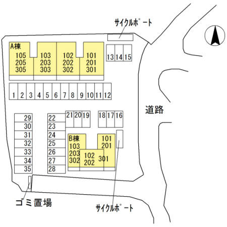 スカイヒルズひかりの区画図