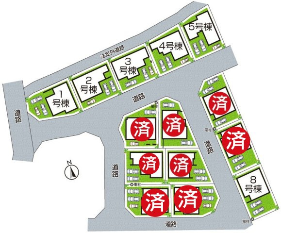 ★12(土)13(日)現地見学可能！★現地見学可能！★大津市雄琴　第2期　新築一戸建ての区画図|全14区画