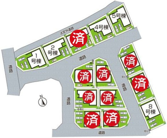 ★3(土)4(日)現地見学可能！★大津市雄琴　第2期　全14邸の区画図|全14区画