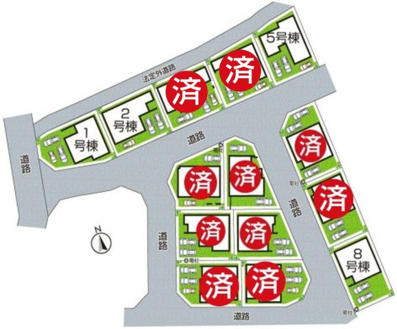 ★24(土)25(日)現地見学可能！★大津市雄琴　第2期　全14邸の区画図|全14区画