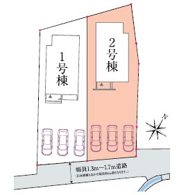 川中島町原 新築建売２号棟の区画図